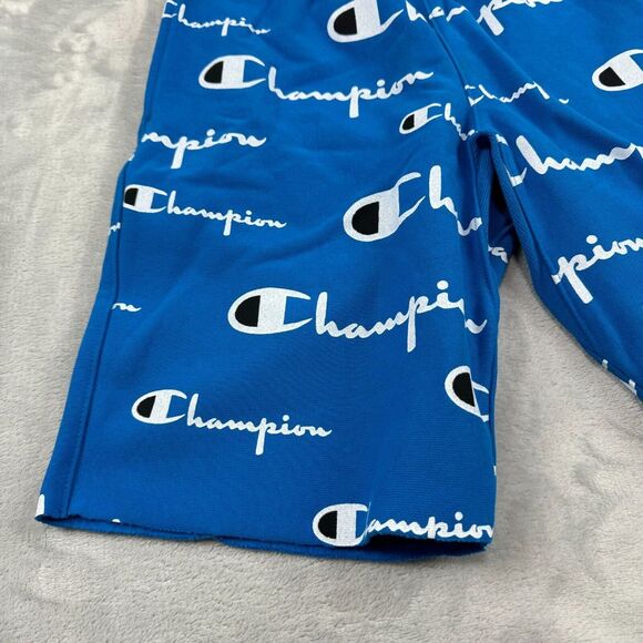 Champion Shorts Mens Small Blue Reverse Weave Cutoff Sweats Drawstring Pockets - Picture 6 of 14